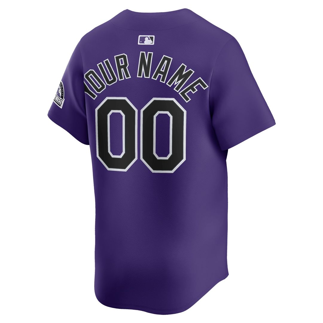 Colorado Rockies Nike Alternate Limited Custom Jersey - Purple MLB Team Jersey Baseball Fan Apparel