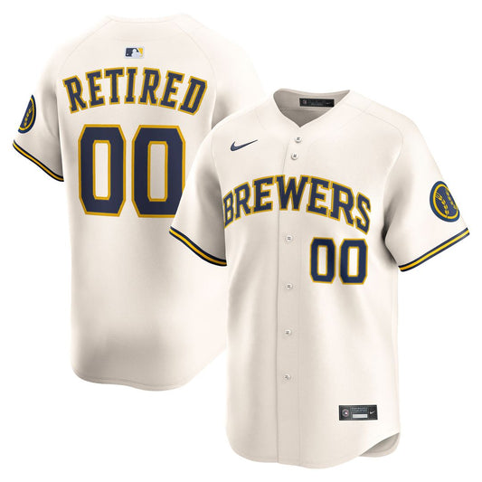 Milwaukee Brewers Nike Home Limited Pick - A - Player Retired Roster Jersey - Cream MLB Team Jersey Baseball Fan Apparel