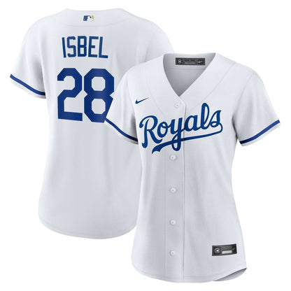 Kansas City Royals Kyle Isbel Nike Women's Home Replica Jersey - White MLB Team Jersey Baseball Fan Apparel