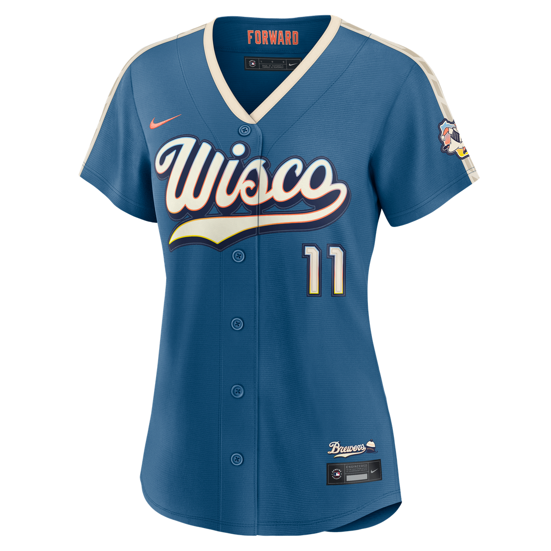Milwaukee Brewers Jackson Chourio Nike Women's 2026 City Connect Stadium Jersey - Mineral Blue MLB Team Jersey Baseball Fan Apparel