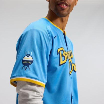 Milwaukee Brewers Nike City Connect Limited Jersey - Light Blue MLB Team Jersey Baseball Fan Apparel