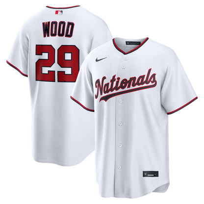 Washington Nationals James Wood Nike Home Replica Jersey - White MLB Team Jersey Baseball Fan Apparel