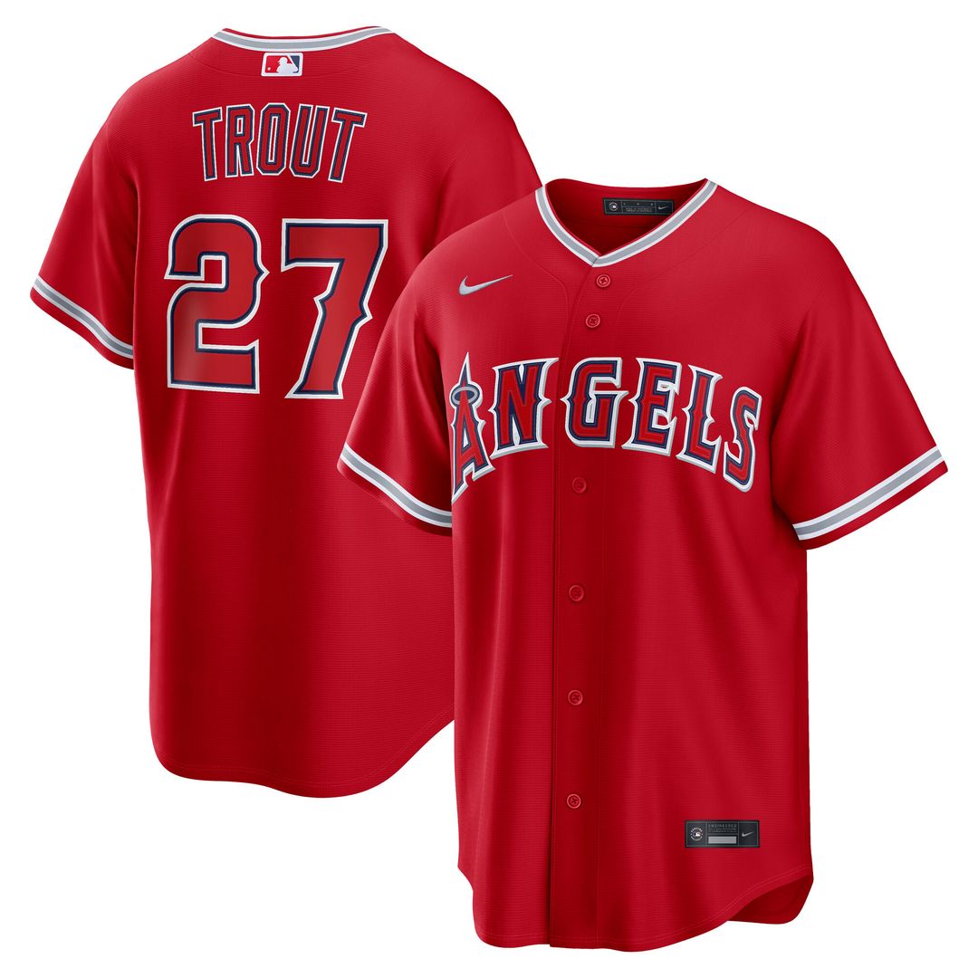 Los Angeles Angels Mike Trout Nike Road Replica Jersey - Gray MLB Team Jersey Baseball Fan Apparel