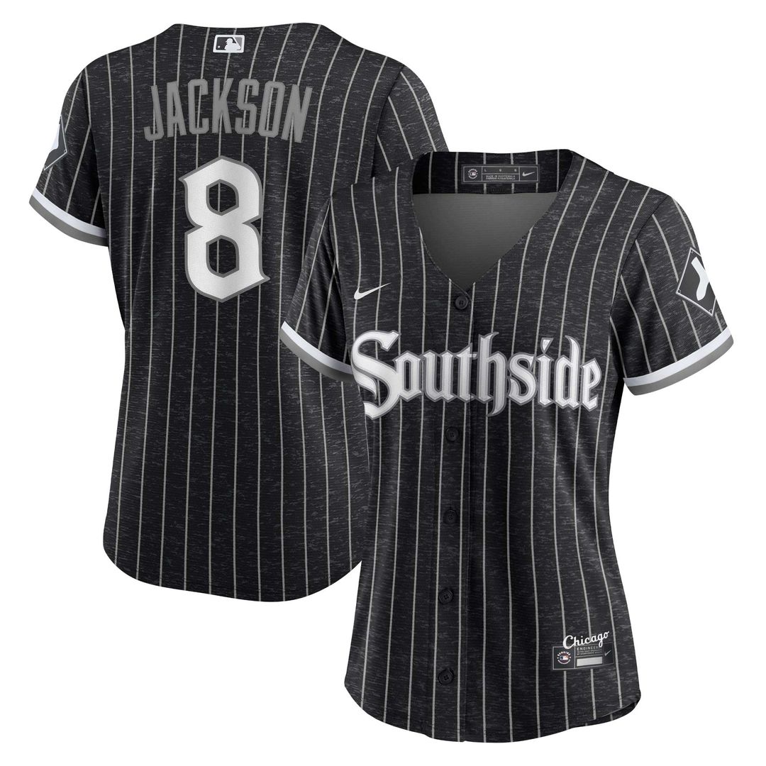 Chicago White Sox Bo Jackson Nike Women's City Connect Replica Player Jersey - Black MLB Team Jersey Baseball Fan Apparel