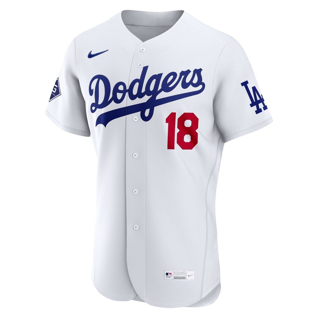 Los Angeles Dodgers Yoshinobu Yamamoto Nike Home Authentic Sponsor Patch Jersey - White MLB Team Jersey Baseball Fan Apparel