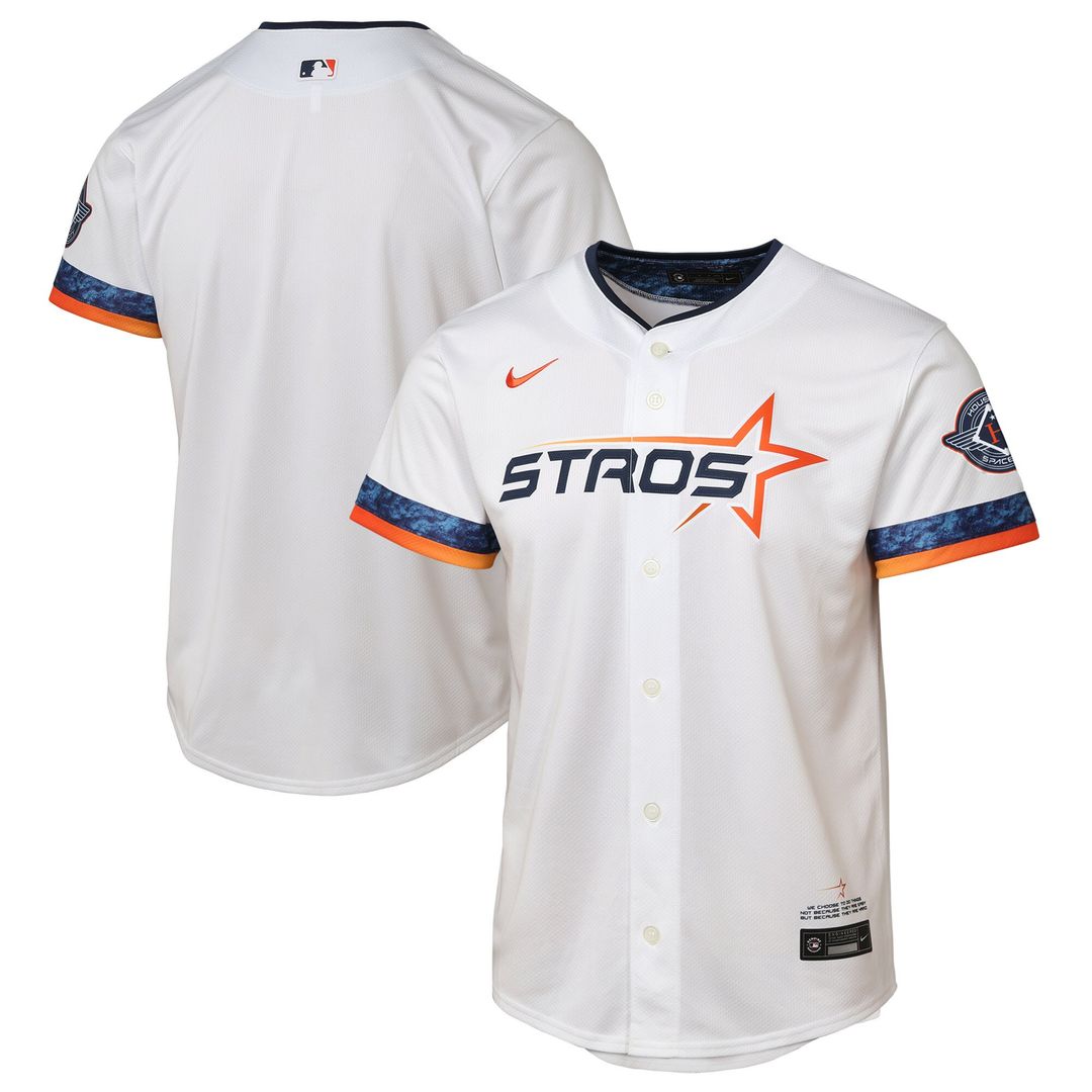 Houston Astros Nike Youth 2025 City Connect Limited Jersey - White MLB Team Jersey Baseball Fan Apparel