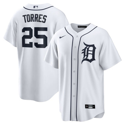 Detroit Tigers Gleyber Torres Nike Home Replica Jersey - White MLB Team Jersey Baseball Fan Apparel