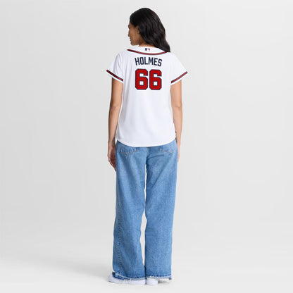Atlanta Braves Grant Holmes Nike Women's Home Replica Jersey - White MLB Team Jersey Baseball Fan Apparel
