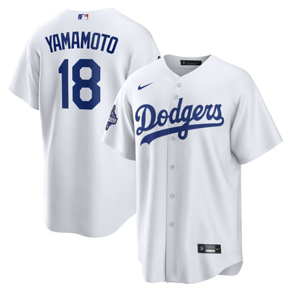 Los Angeles Dodgers Yoshinobu Yamamoto Nike 2025 World Series Champions Home Replica Jersey - White MLB Team Jersey Baseball Fan Apparel