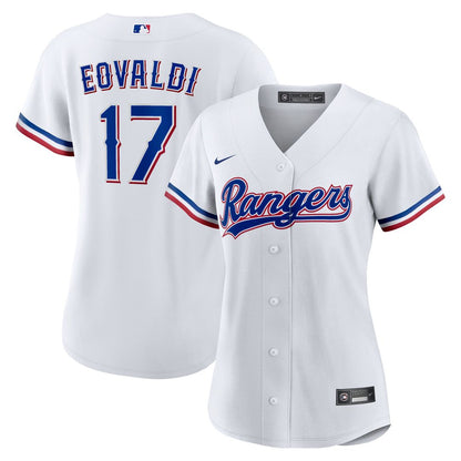 Texas Rangers Nathan Eovaldi Nike Women's Home Replica Jersey - White MLB Team Jersey Baseball Fan Apparel