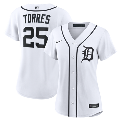 Detroit Tigers Gleyber Torres Nike Women's Home Replica Jersey - White MLB Team Jersey Baseball Fan Apparel