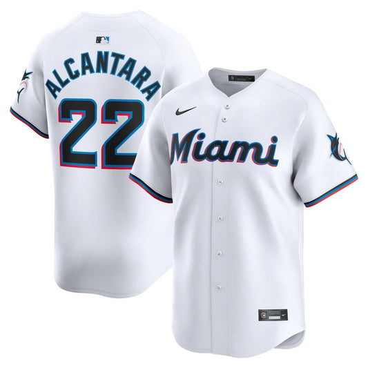 Miami Marlins Sandy Alcantara Nike Home Limited Player Jersey - White MLB Team Jersey Baseball Fan Apparel
