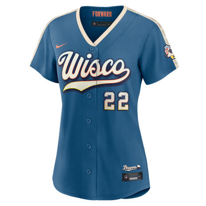 Milwaukee Brewers Christian Yelich Nike Women's 2026 City Connect Stadium Jersey - Mineral Blue MLB Team Jersey Baseball Fan Apparel
