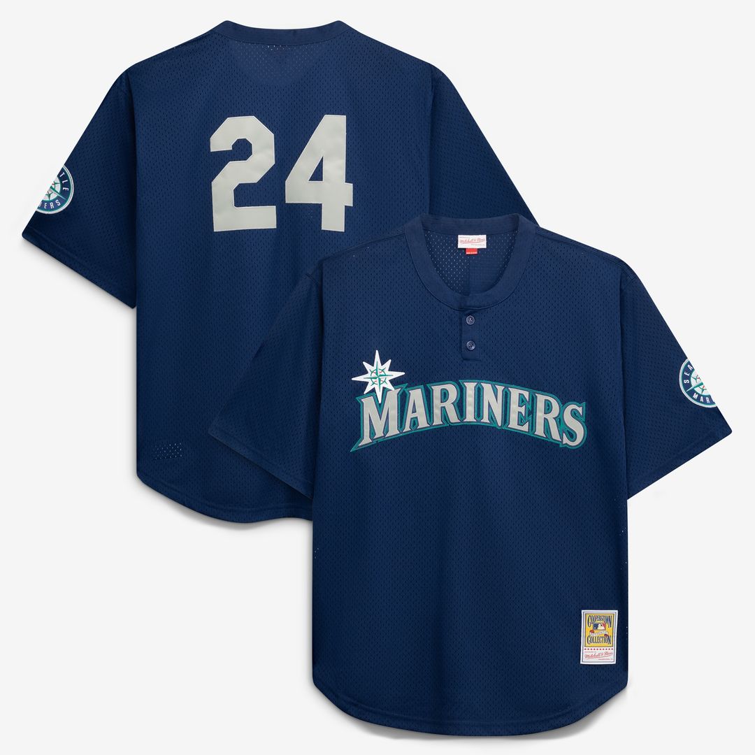 Seattle Mariners Ken Griffey Jr. Mitchell & Ness Big & Tall Cooperstown Mesh Batting Practice Jersey - Royal MLB Team Jersey Baseball Fan Apparel