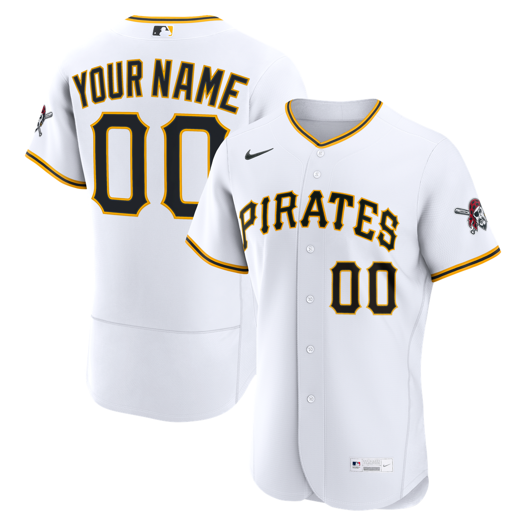 Pittsburgh Pirates Nike Home Authentic Custom Jersey - White MLB Team Jersey Baseball Fan Apparel