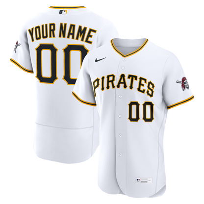 Pittsburgh Pirates Nike Home Authentic Custom Jersey - White MLB Team Jersey Baseball Fan Apparel